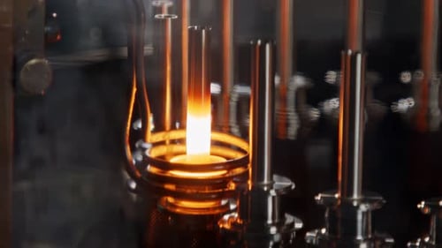 Metal parts heated with electric induction heating during production process