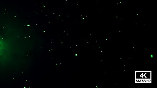 Green Particles Ember Slowly Flying V11