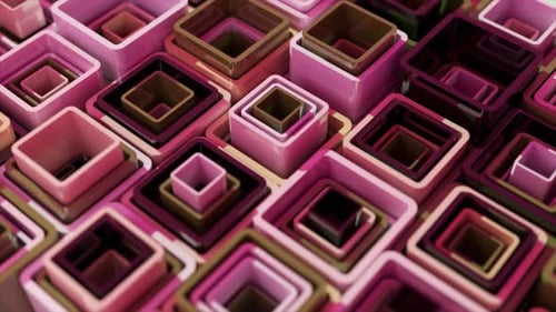 Looping Abstract Geometric Pattern of Nested Squares Background