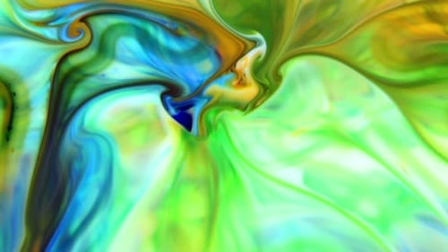 Abstract Fluid Paint Art with Swirling Colors