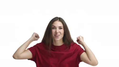 Woman Celebrating with Enthusiastic Joy and Excitement