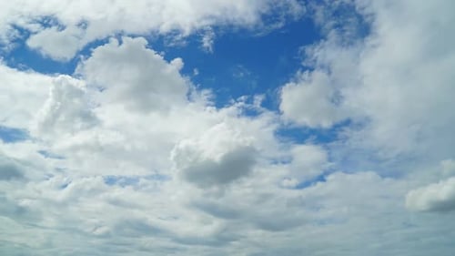 Time lapse of white cloud moving pass around sky background