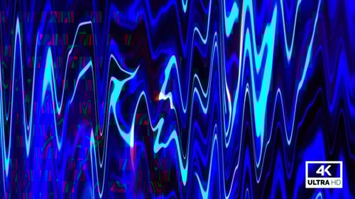 Abstract Blue Neon Wavy Lines Motion Background