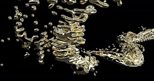 Golden Liquid Swirl 3D Realistisch