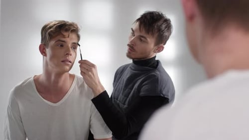 Professional Male Makeup in Makeup Studio