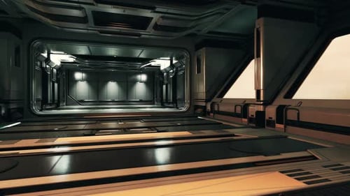 Futuristisches Interieur der Spase Base