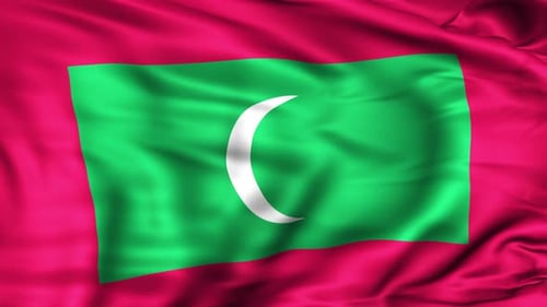Realistic Waving Flag of Maldives Animation