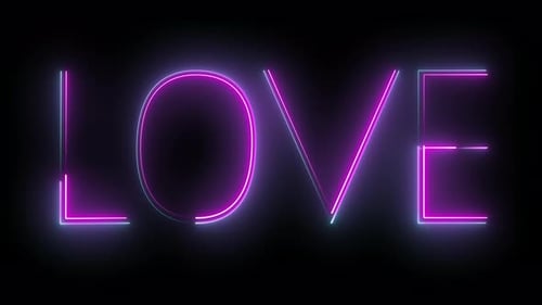 Animated Neon Love Text Reveal