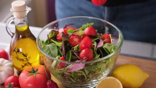 Making a Healthy Salad with Fresh Ingredients