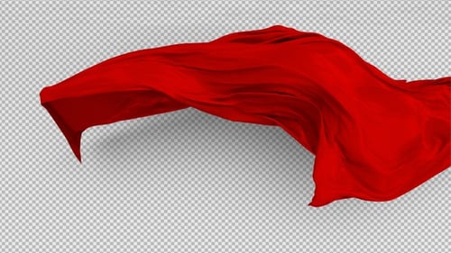 Elegant Red Fabric Flying Reveal and Uncover Transitions