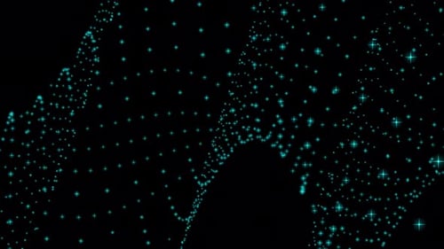Abstract Digital Wave of Sparkling Particles Background Loop