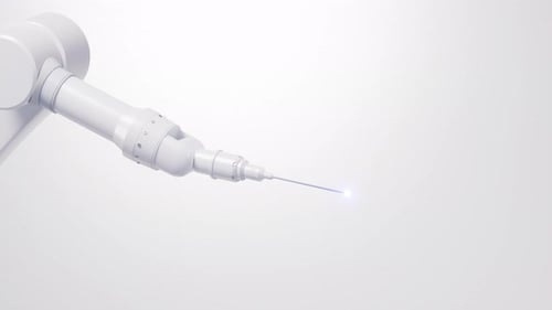 Mechanical arm with white background