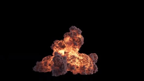 Realistic Fire Explosion with Volumetric Smoke Transition