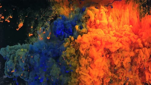 Paint Drops In Water Color Mixing