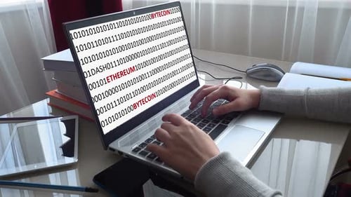 Cryptocurrency on a digital background