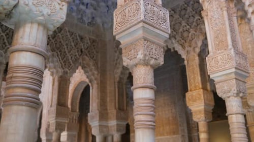Intricate Moorish Architecture with Ornate Columns and Arches