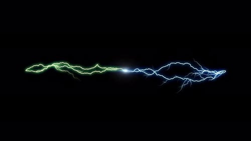 Green and Blue Electric Lightning Strike Energy Animation