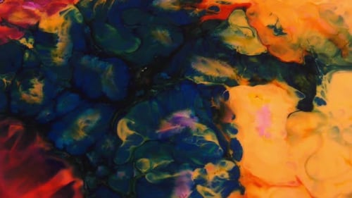 Colorful Abstract Paint Swirling and Blending