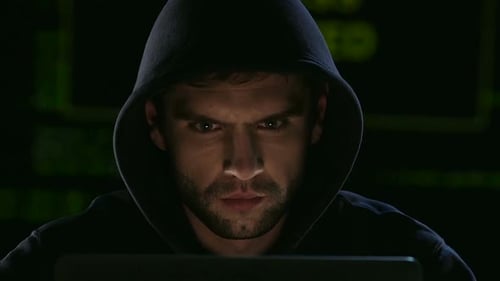 Hacker in Hood Illegally Hacking Site Selecting Passwords, Access Is Allowed