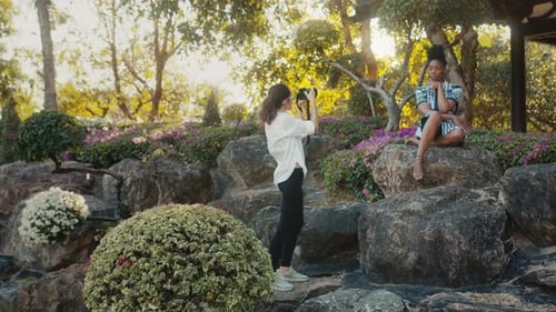 Fashion Model Photographed in Tropical Garden Setting