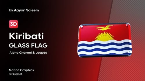 3D-Glasabzeichen mit Kiribati-Flagge