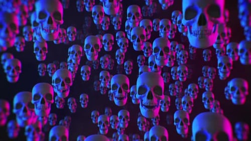 Neon Skulls Loop Background Animation