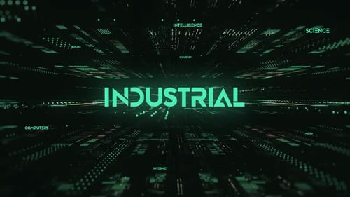 Futuristic Digital Tunnel Text Reveal for Industrial Tech