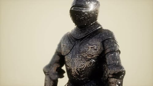 Highly Detailed Medieval Knight Armor with Intricate Designs