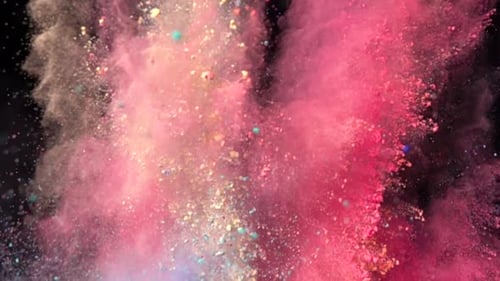 Colorful Powder Explosion in Slow Motion