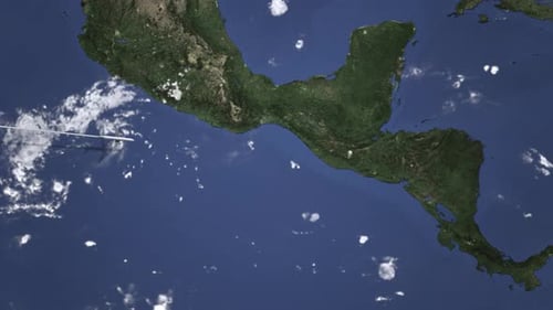 Airplane Flying To Guatemala City on the Map