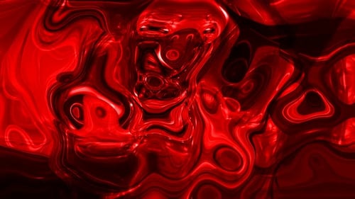 Abstract Red Fluid Flowing Glossy Background Animation