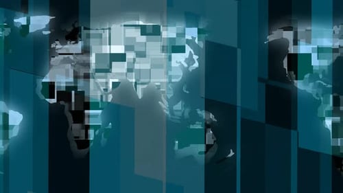 Animated World Map with Digital Technology Background