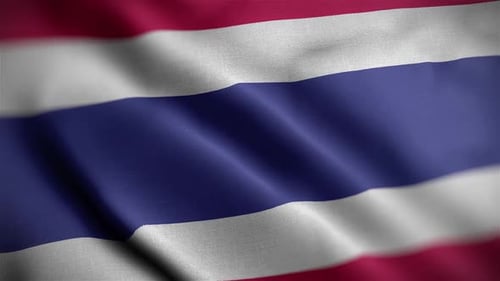 Seamlessly Looping Waving Thailand National Flag