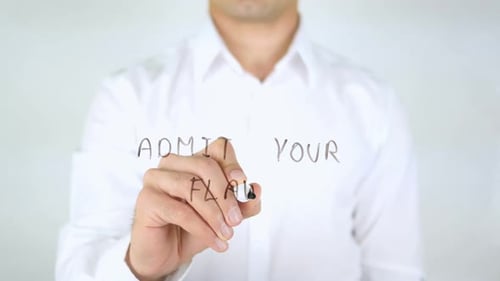 Admit Your Flaws Message Being Written
