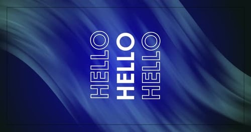 Kinetic Typography Hello Message on Fluid Abstract Background