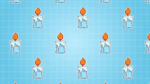 Animated Cartoon Candles Seamless Loop Background