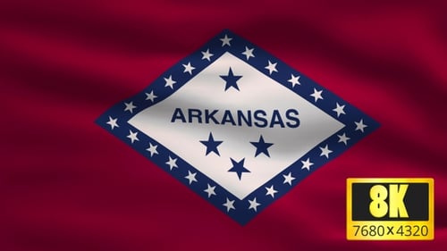 Realistic Waving Arkansas State Flag Background Loop