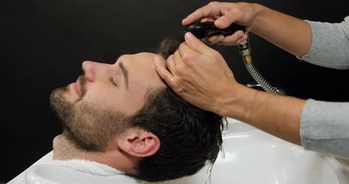 Man getting his hair wash