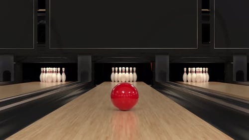 Bowling Strike in Zeitlupe