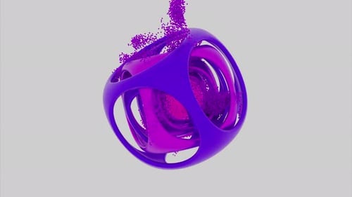 Abstract 3D Sphere with Flowing Particles Loop Animation
