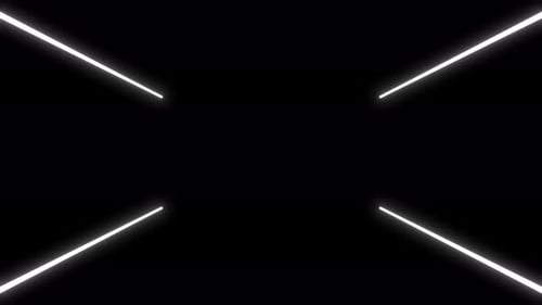 Abstrakte weiße Linienrasteranimation auf schwarzem Hintergrund