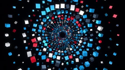 Tunnel of 3D colored squares