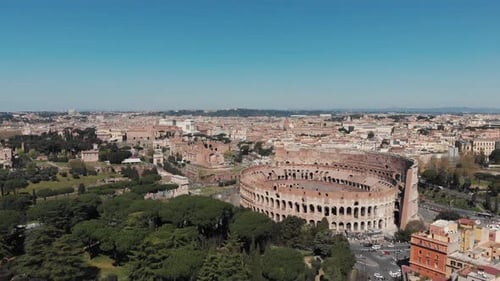 Aerial View of the Majestic Colosseum in Rome