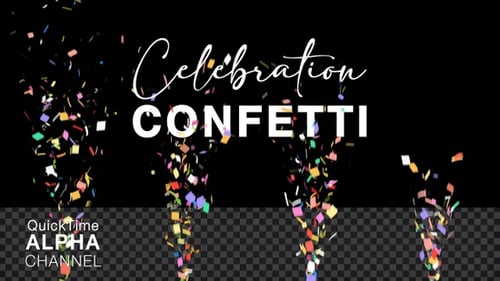 Colorful Confetti Falling Animation with Alpha Channel