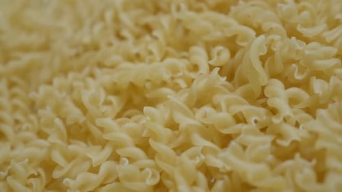 Close Up View of Dry Uncooked Pasta