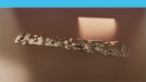 Piece Of Candy Coming From Liquid Chocolate 3D Animation