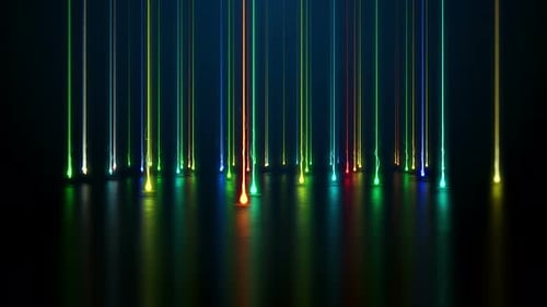 Futuristic Colorful Light Streams Reflection Background