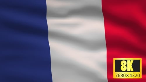 Realistic Waving French Flag Animation