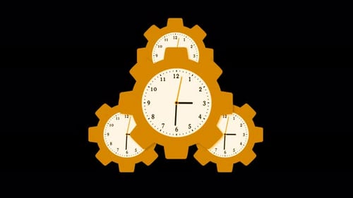 Time Management Clocks and Gears Animation
