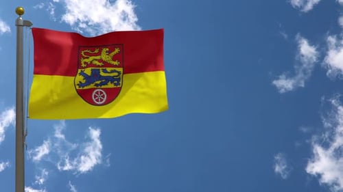 Rhineland-Palatinate Flag Waving in the Wind